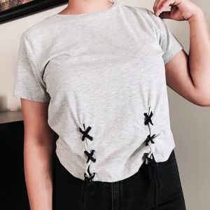 Lace Up Shirt from Hot Topic